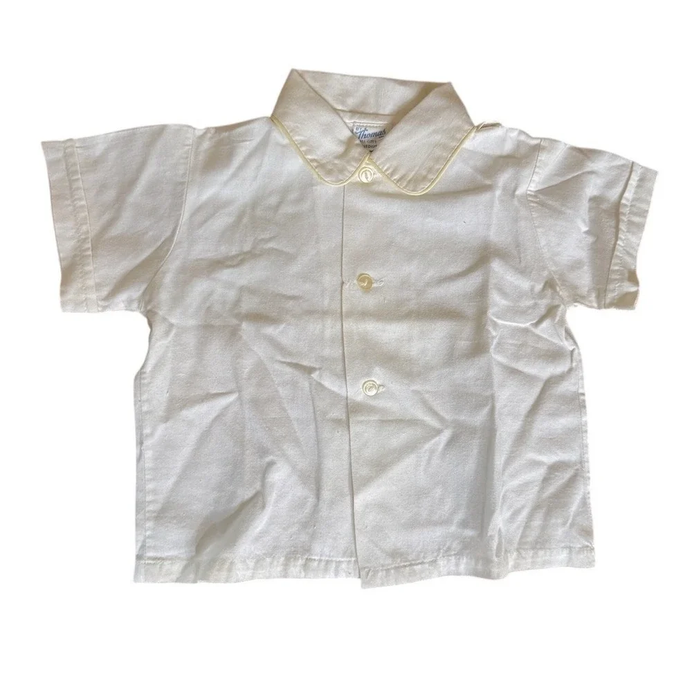Vintage Thomas Baby 2pc Outfit Set Shirt & Diaper Cover Bloomer 6-12 months 1970